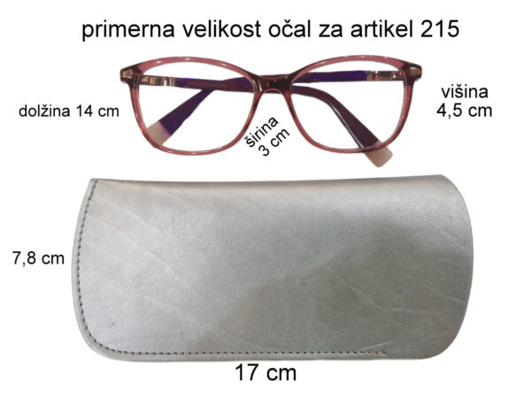 215 srebrn z očali mere